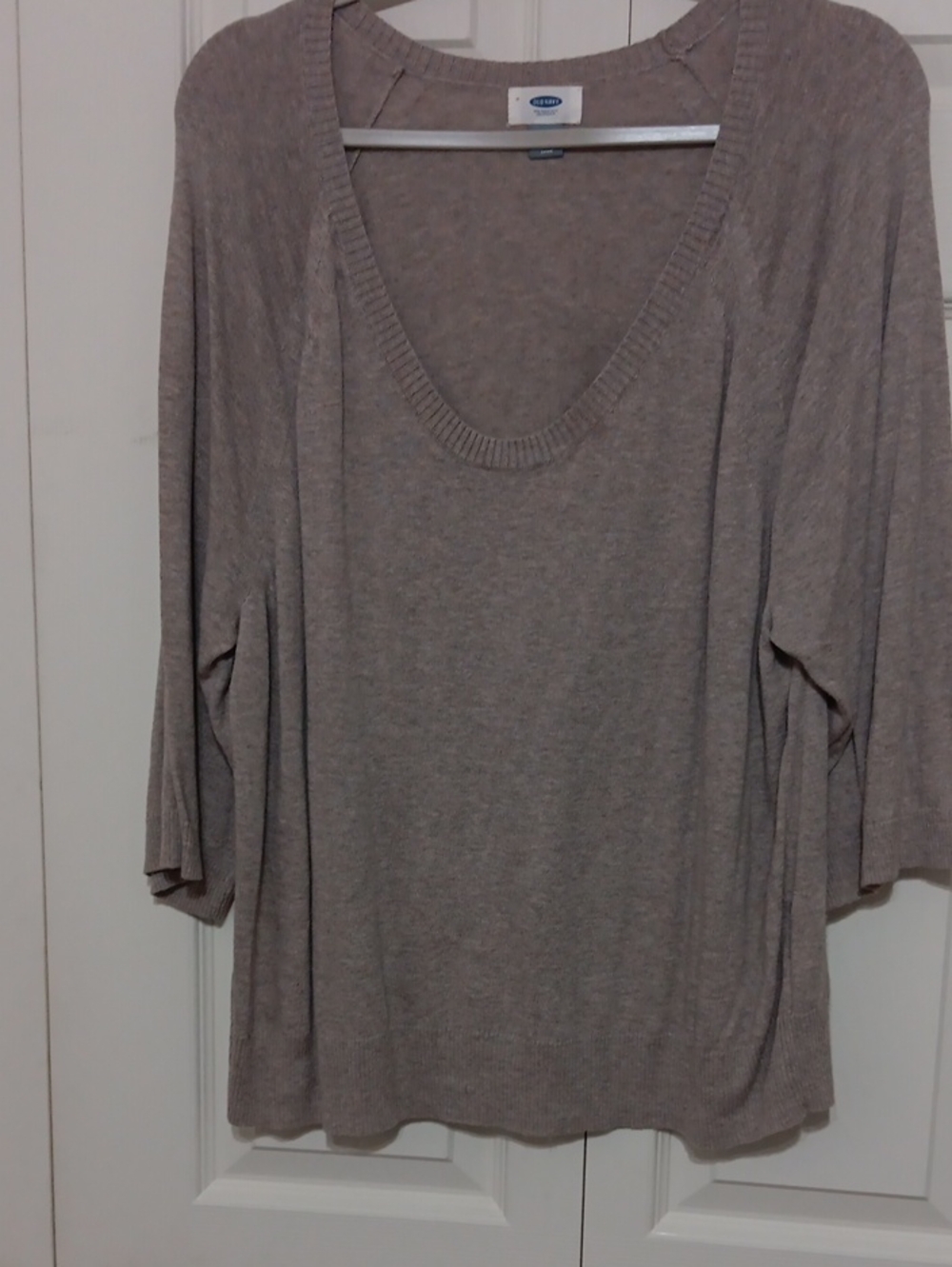 Old Navy Light Taupe Scoop Neck Sweater